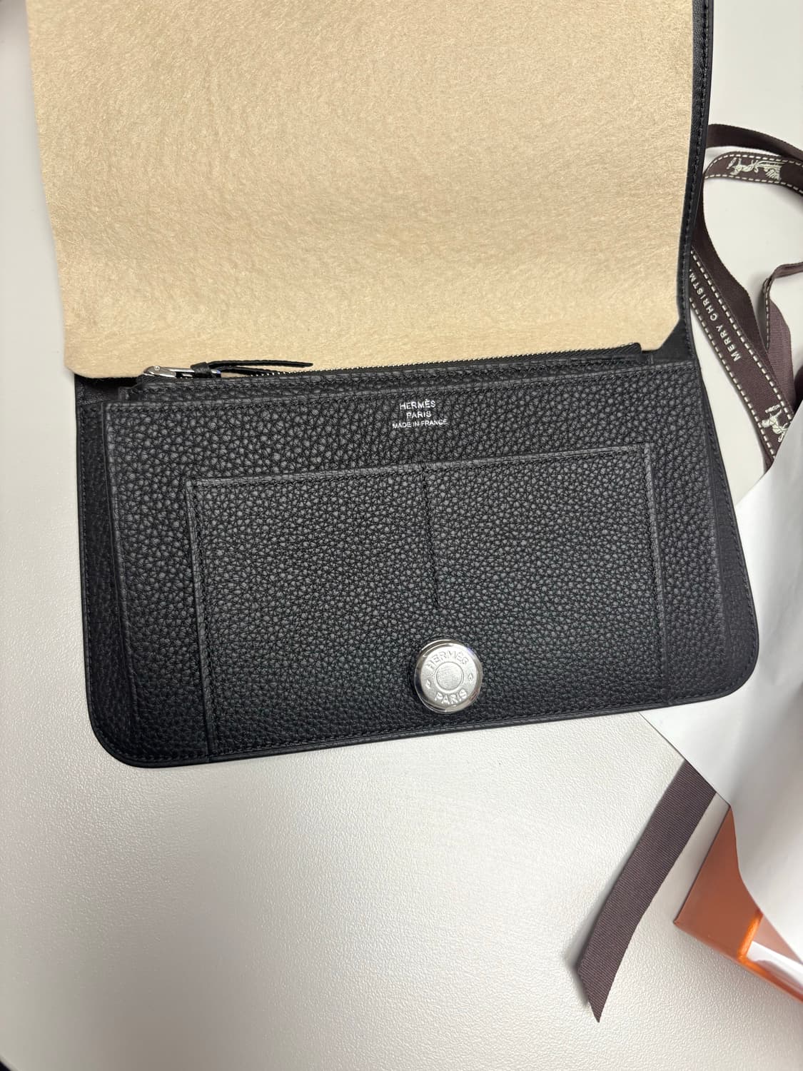 새상품 에르메스 도곤 장지갑 블랙 상품이미지5