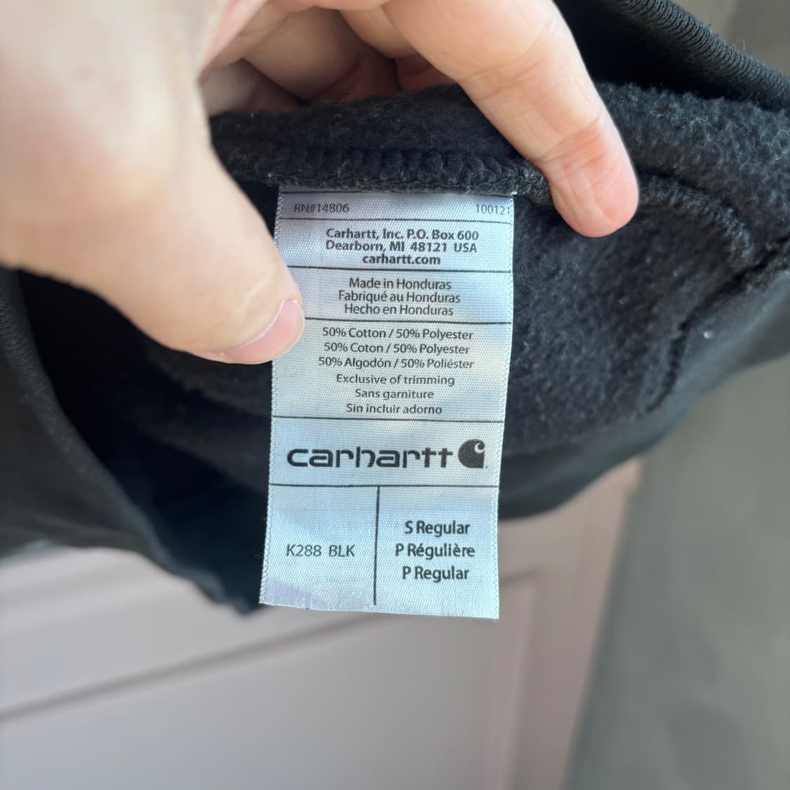 칼하트 미드웨이트 로고 후드 블랙 상품이미지3