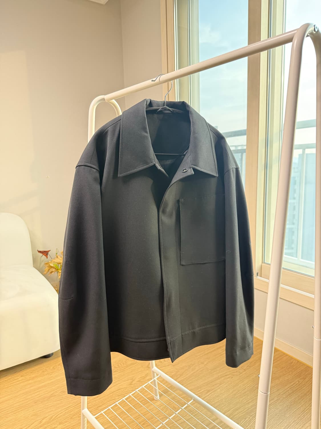 쿠어 오버핏 울 크롭 자켓 상품이미지4