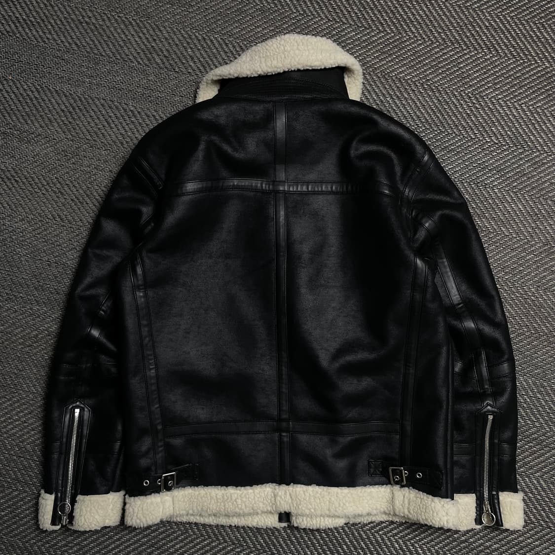 SIEG 지이크 미니멀 하이넥 시어링 무스탕 자켓o 5276 상품이미지6