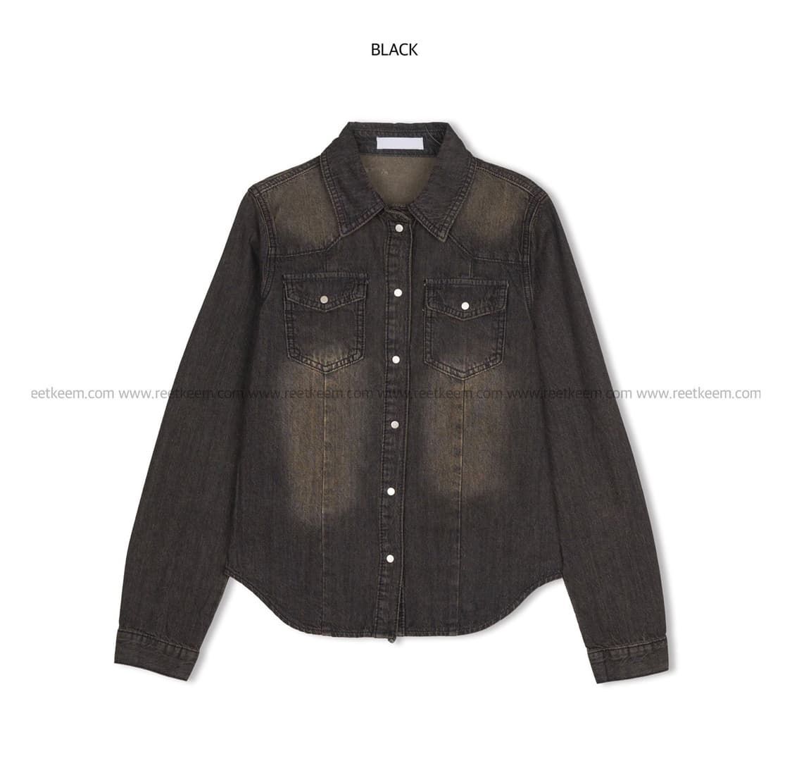 릿킴 청자켓 블랙 WESTERN WASHED DENIM SHIRT 상품이미지2