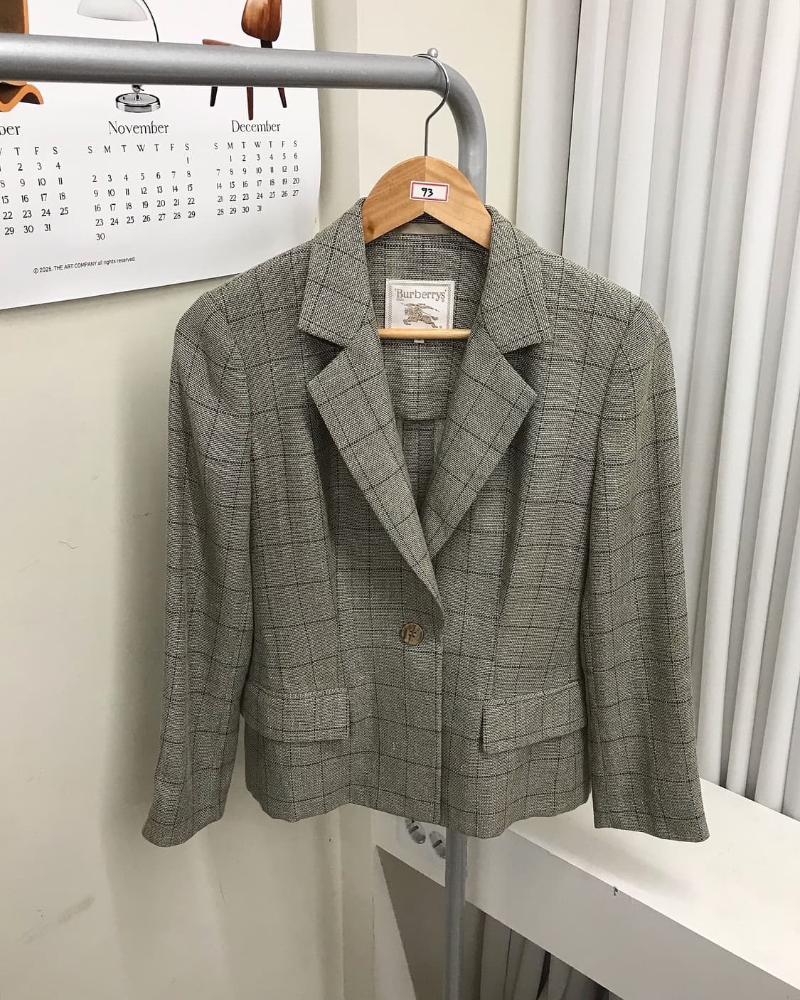 버버리 체크 린넨 자켓 상품이미지1