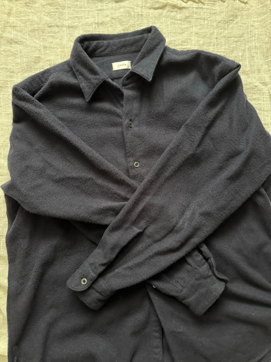 시오타 플란넬 셔츠 네이비 5사이즈 상품이미지4