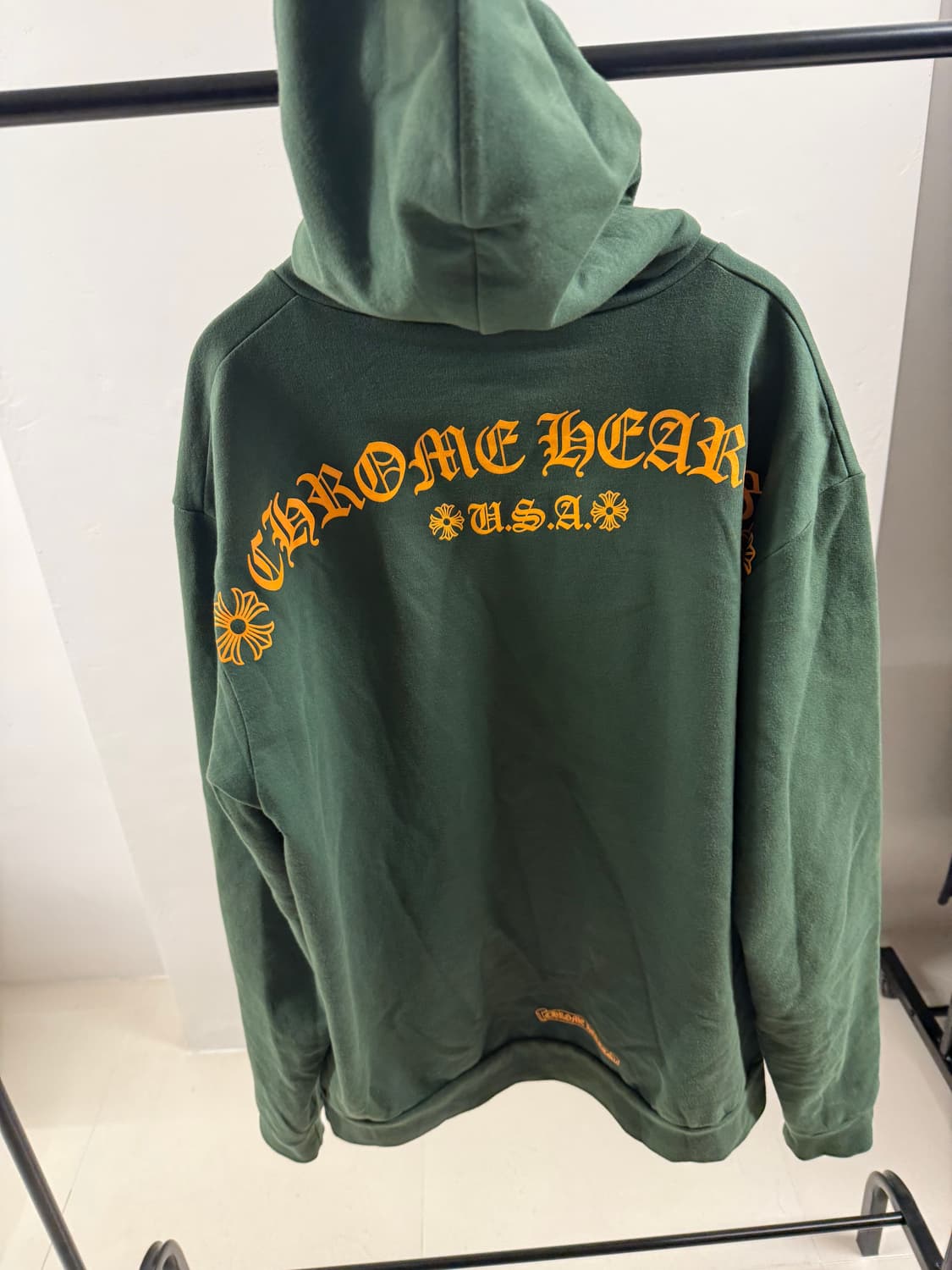 크롬하츠 U.S.A 아치 로고 후드티 그린 M 상품이미지3