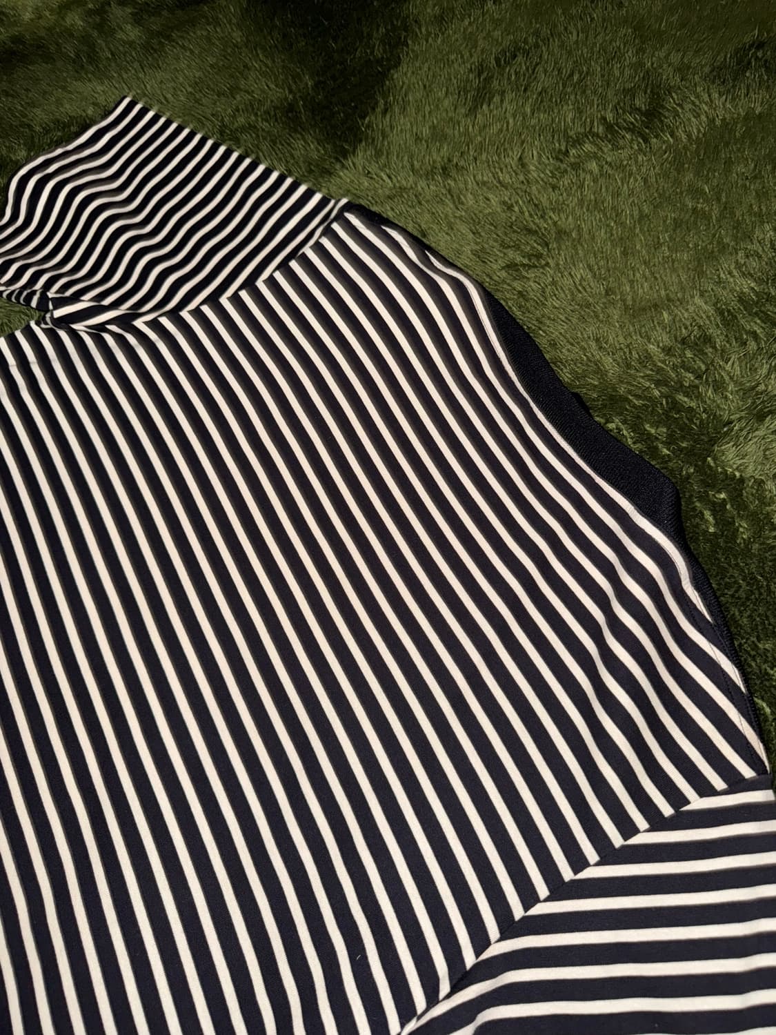 [46] 준지 스트라이프 세미 보트넥 스플릿 햄 티셔츠 상품이미지8