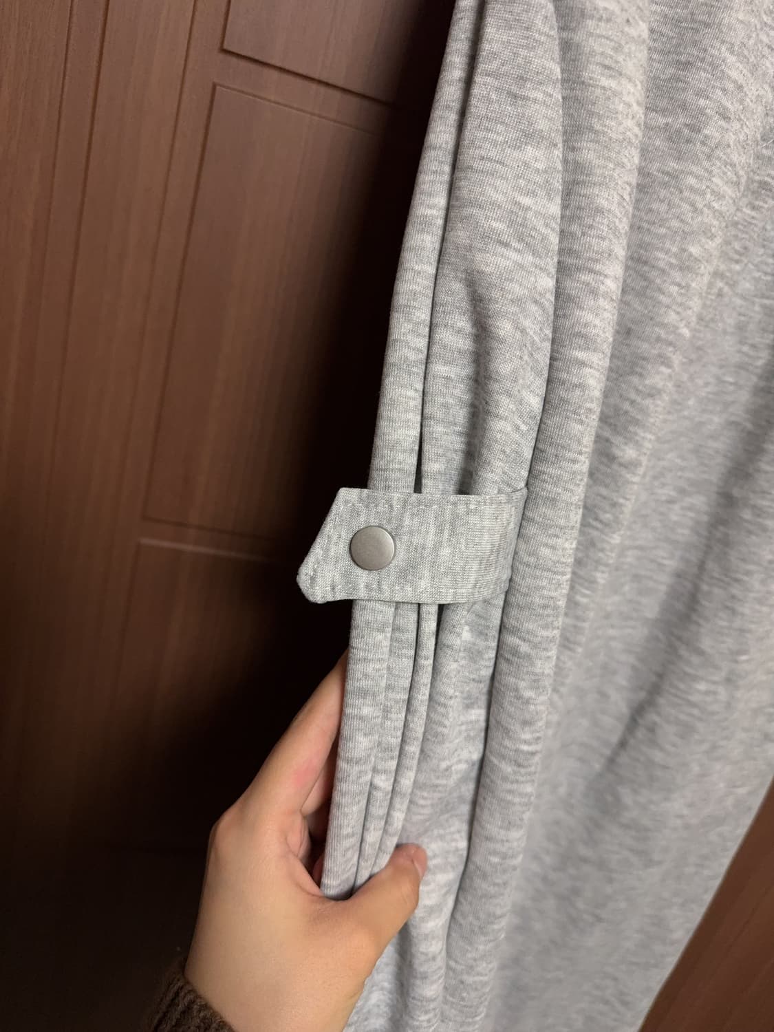 스트릿 펑크 그레이 회색 사이드버튼 핀턱 와이드 조거팬츠 상품이미지3