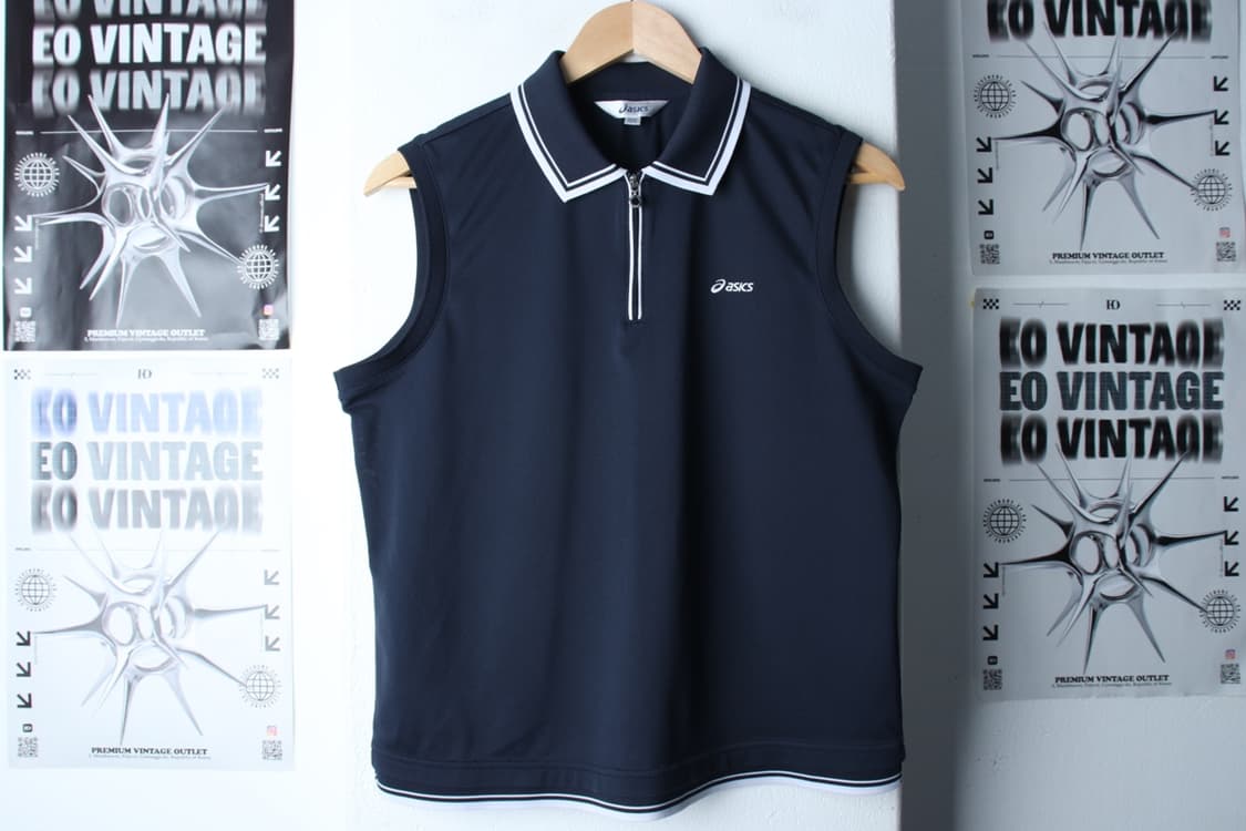 W(2XL) 아식스 반팔 카라 티셔츠 민소매 빅사이즈 기능성-H30343 상품이미지2