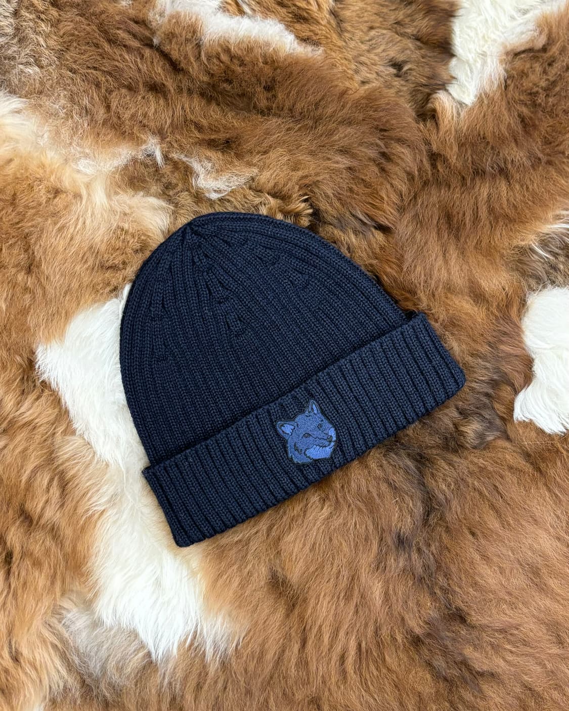 메종 키츠네 네이비 블루 헤드 울 비니 상품이미지1