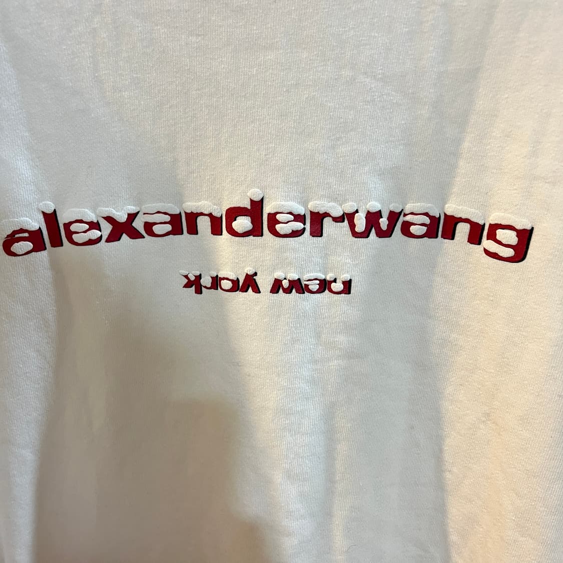 [L] 알렉산더왕 텍스트 로고 맨투맨 화이트 상품이미지7