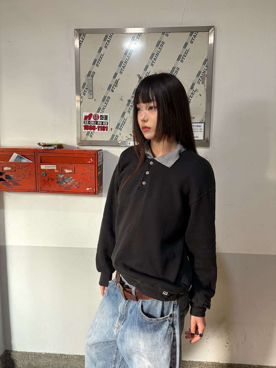 90s 올드스쿨 러셀 라지 헨리넥  상품이미지1