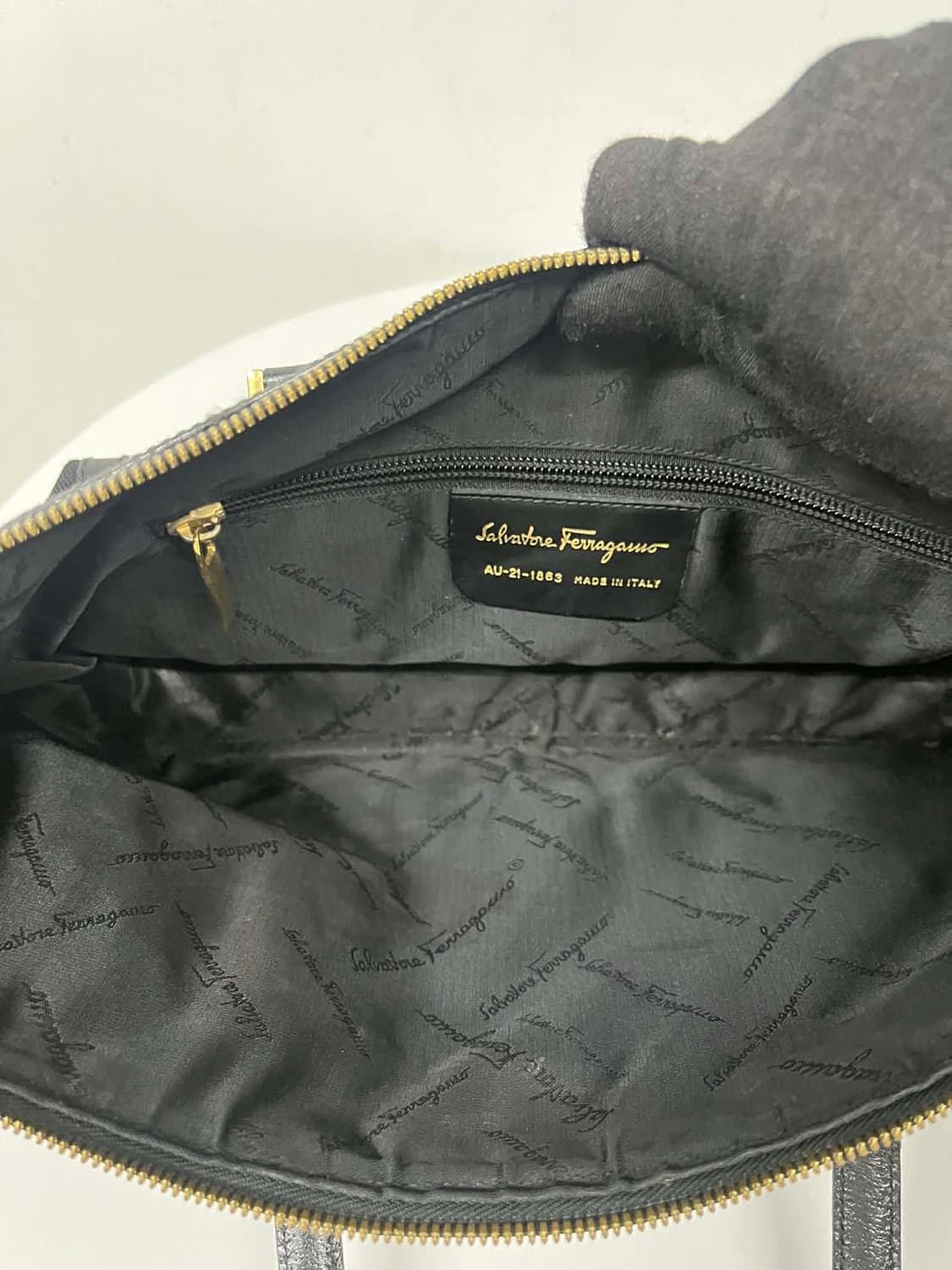 살바토레 페라가모 캔버스 가죽 트림 핸드백 숄더 겸 토트백 상품이미지6