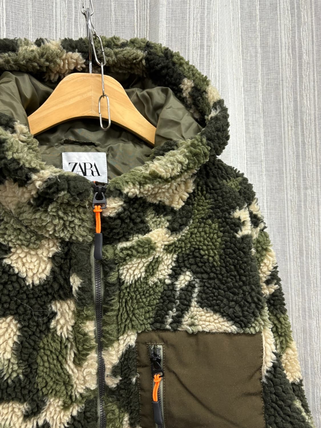 자라(Zara) 카모플라쥬 양털 셰르파 플리스 후리스 자켓 상품이미지4