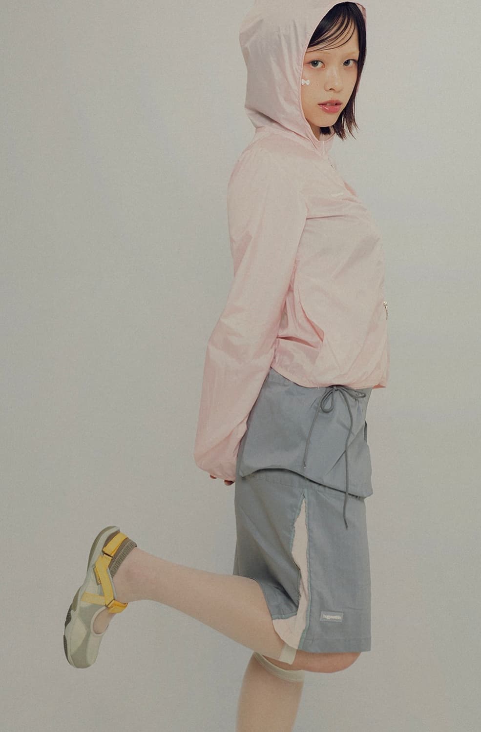 허그유어스킨 카고 미디 스커트 그레이 상품이미지5