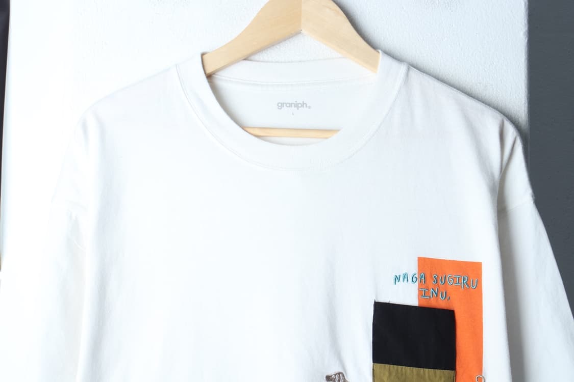 (L-XL) 그라니프 반팔 티셔츠 포켓 화이트 한정판-7B9B 상품이미지3