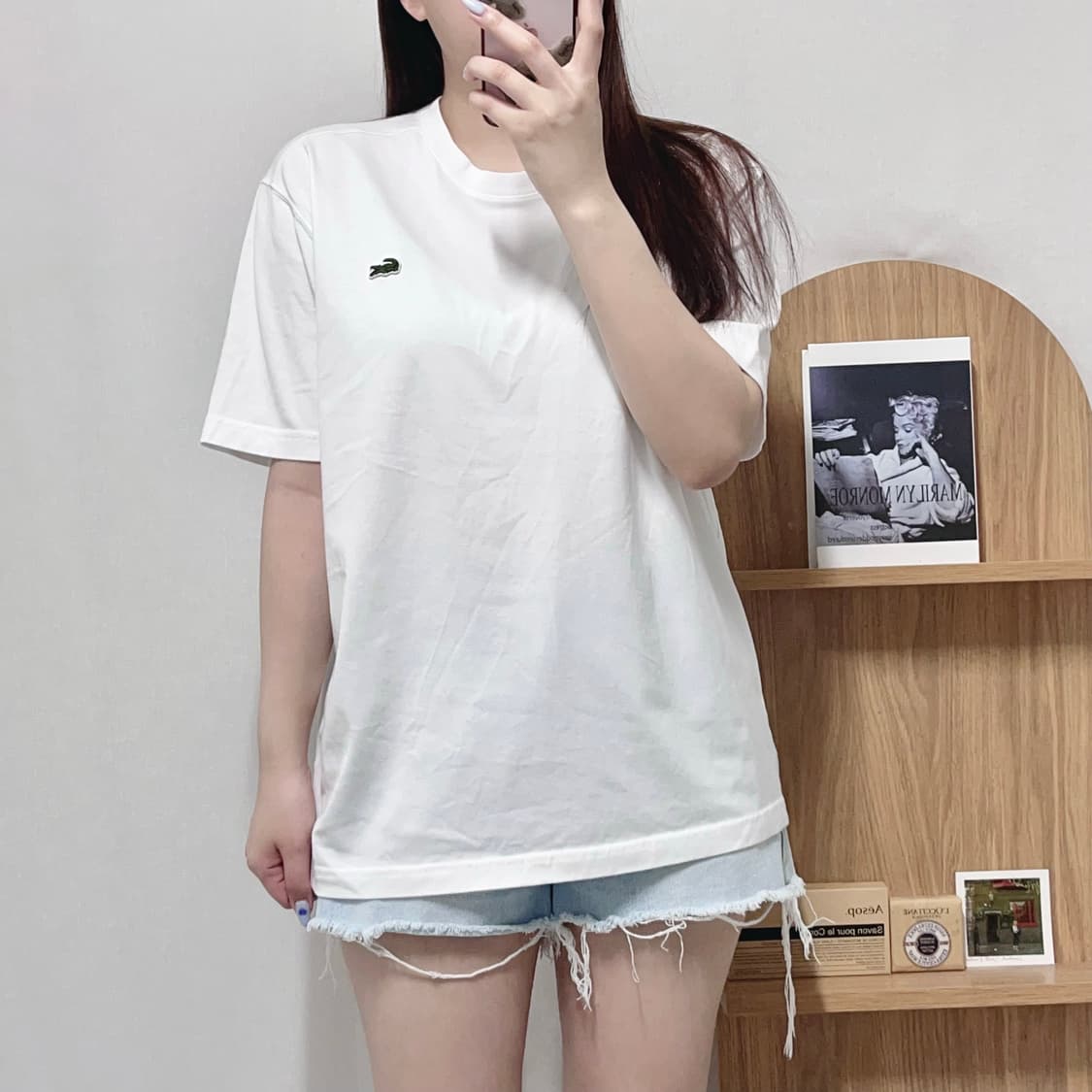 [정품] 라코스테 화이트 베이직 라운드 반팔티 [ 4 ] 상품이미지2