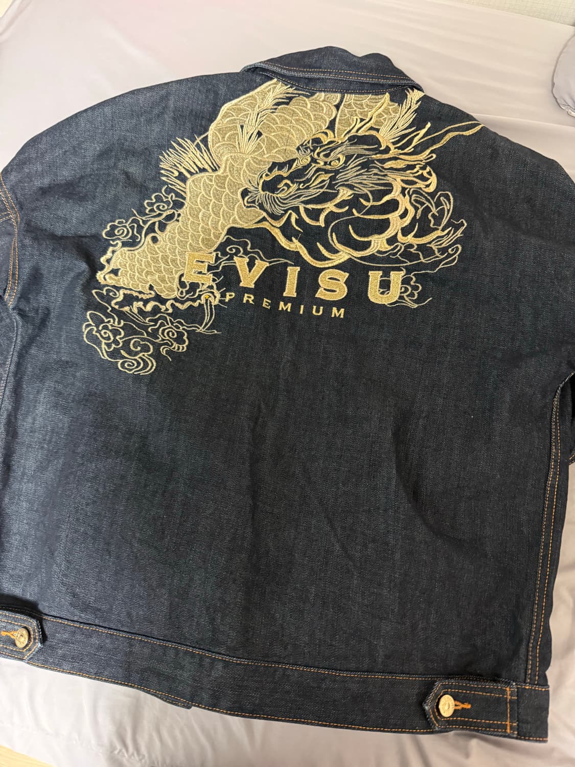 에비수 데님 자켓 자수 용자켓 상품이미지4