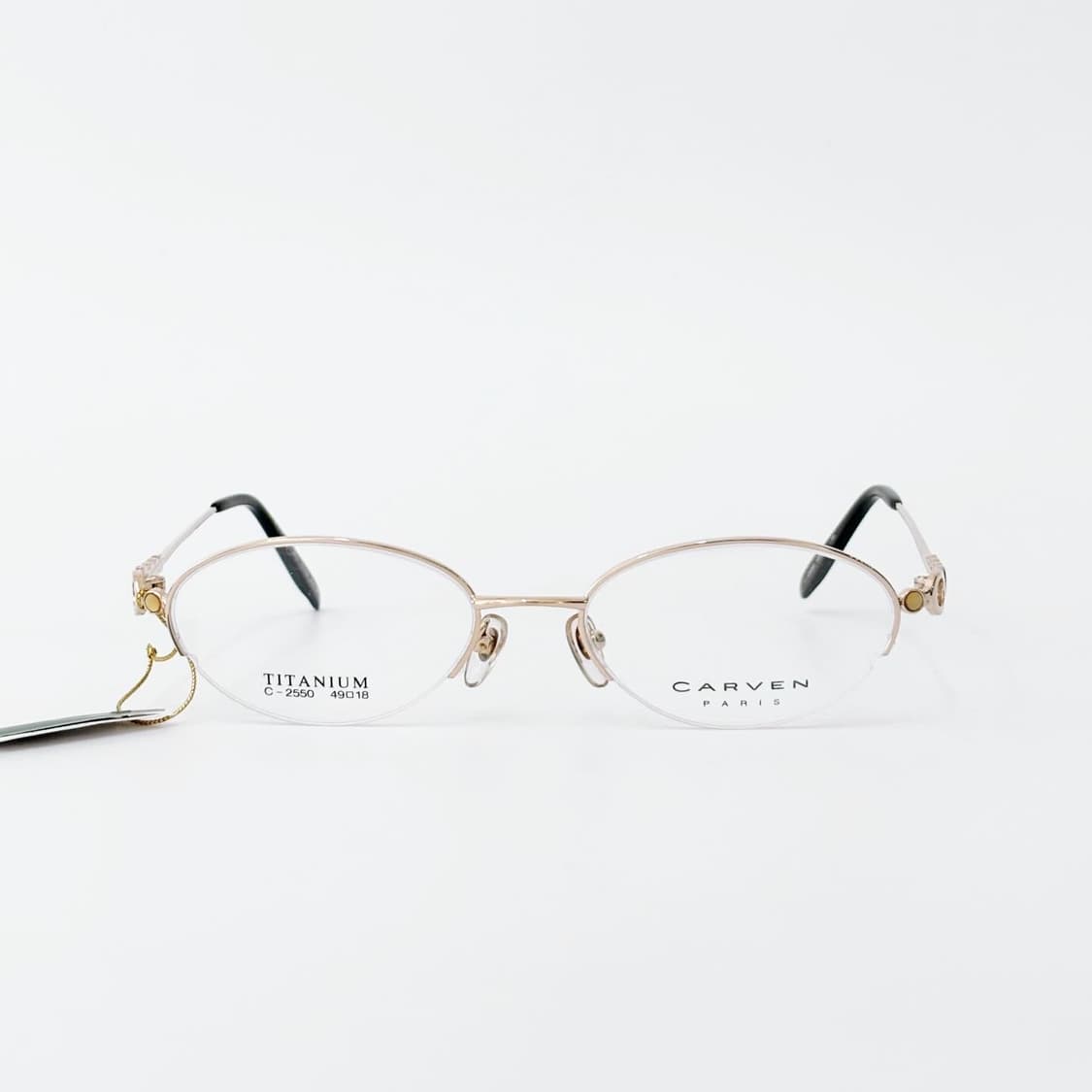 키지클럽 CARVEN 옐로우 링 스톤 반무테 데드스탁 빈티지안경 상품이미지3