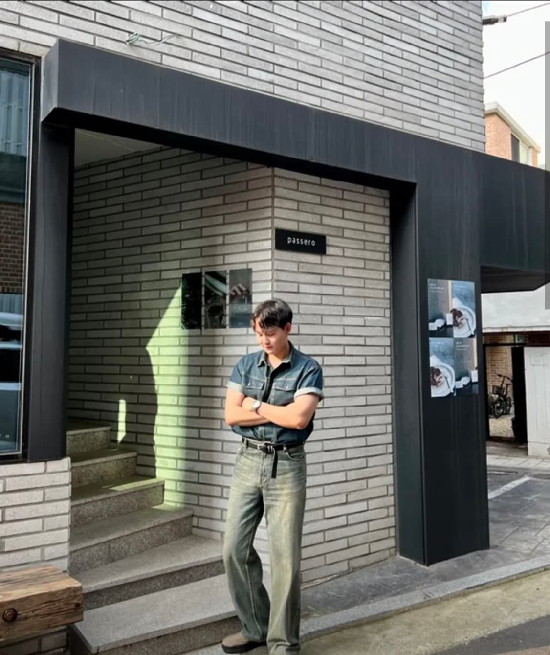 [XL] 밀로아카이브 투 포켓 데님 하프 셔츠 [페이드 블루] 상품이미지2