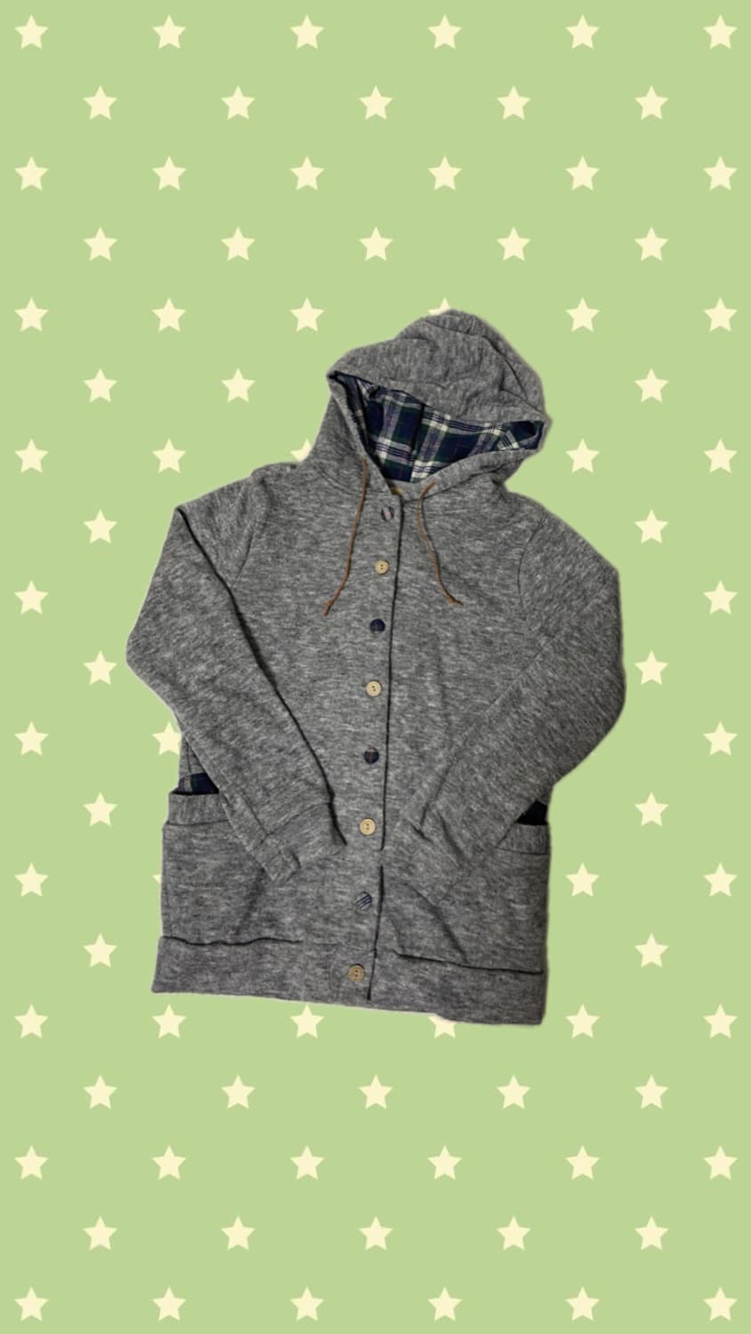 빈티지 모리걸 사와코 패턴 후드 가디건 상품이미지1