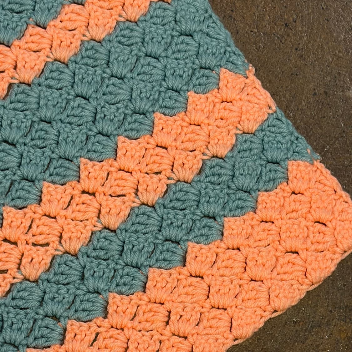 90s USA 비비드 니트 카페트 러그 매트 담요 상품이미지4