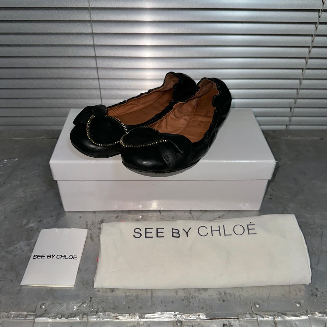 00s 풀박스 씨 바이 끌로에 지퍼 리본 플랫 슈즈 상품이미지2