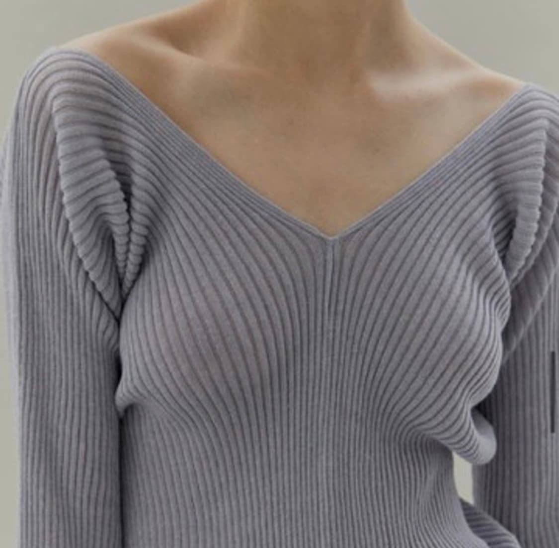 로우클래식 브이넥 립니트  상품이미지4