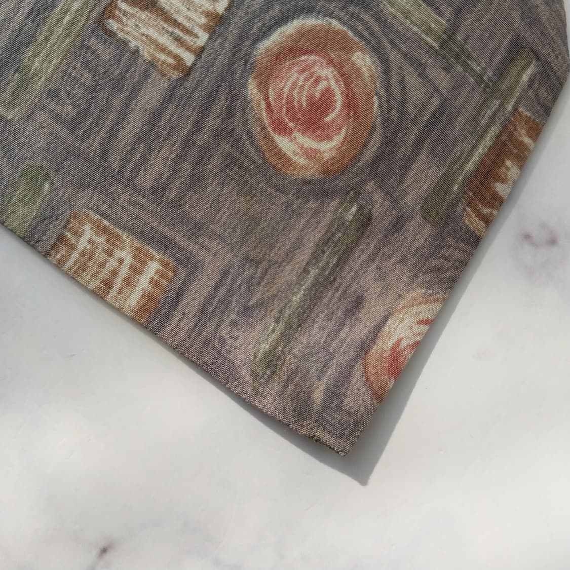 꾸레쥬 넥타이 브라운 그레이 아트 패턴 9.5cm A등급 K1982 상품이미지10