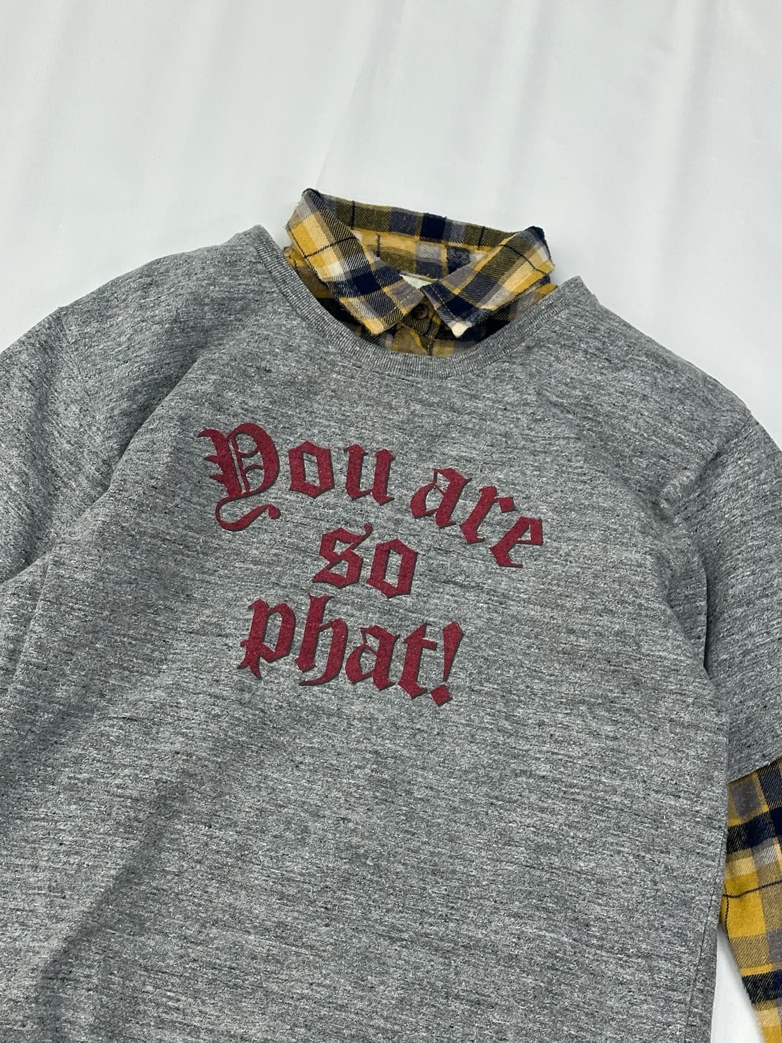 ⭐️하구미의 괴짜 코디세트⭐️ 레터링 반팔 체크 셔츠 레이어드 그런지 상품이미지8