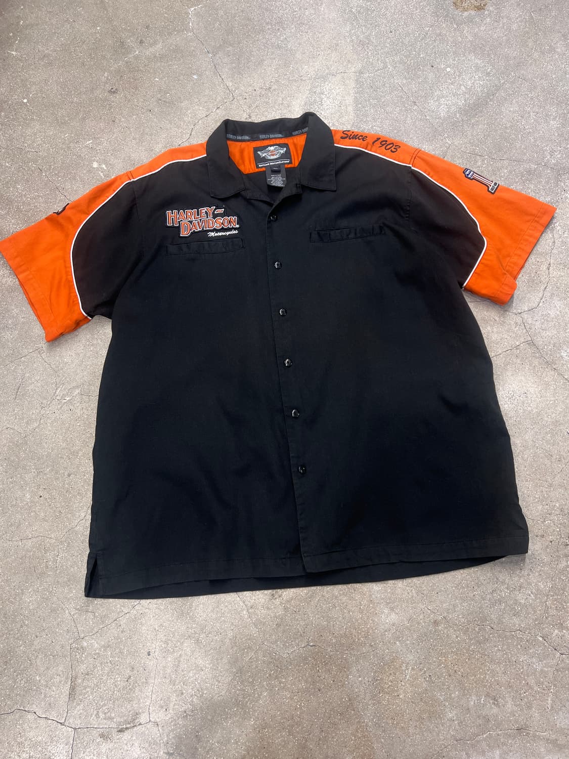 할리데이비슨 모터사이클 엠브로이드 반팔셔츠 상품이미지2