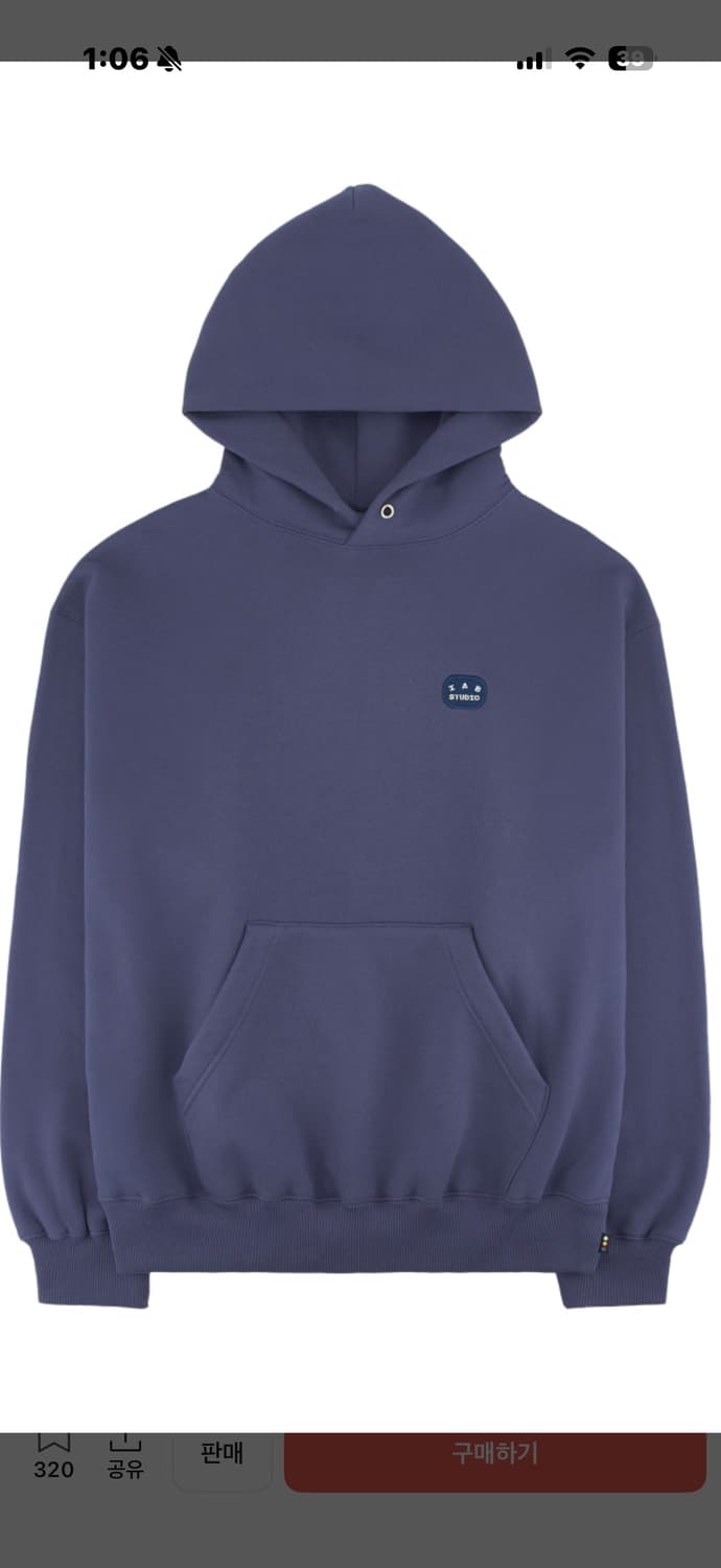 아이앱 스튜디오 아이앱 패치 후드티 블루 M 새상품 상품이미지1