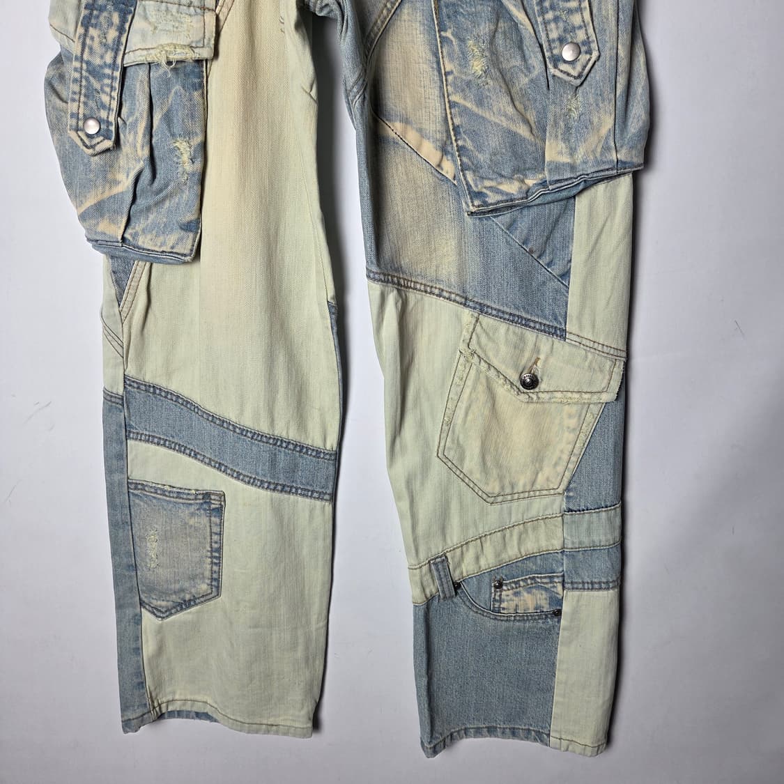 [Kesson] y2k 패치워크 데님 카고팬츠 상품이미지4