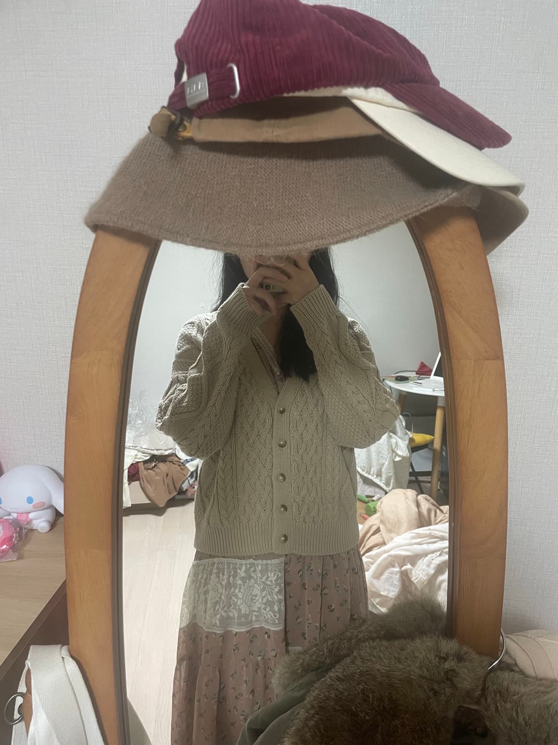 모리걸 핑크뮬리 플라워 레이스 원피스 가디건 set 상품이미지4