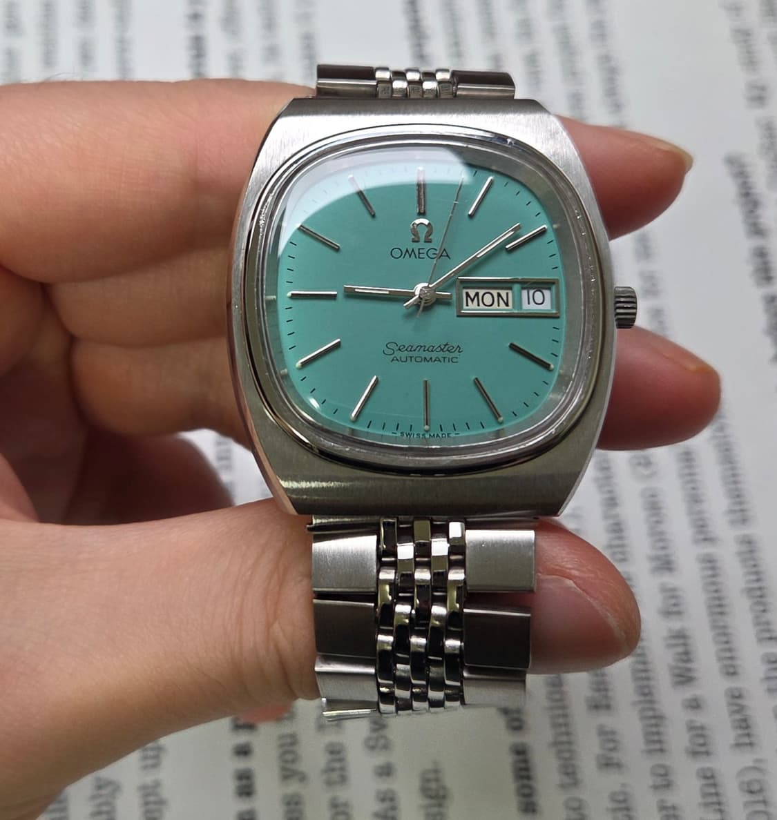 빈티지 오메가 씨마스터 테레비 애플민트 데이데이트 (일자형 브슬 ver) 상품이미지2