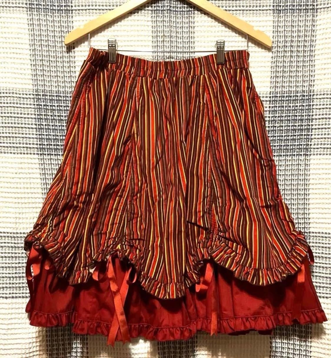 바디라인 코르셋 스커트 스트라이프 고딕 로리타 갸루 프릴레이스리본 상품이미지2