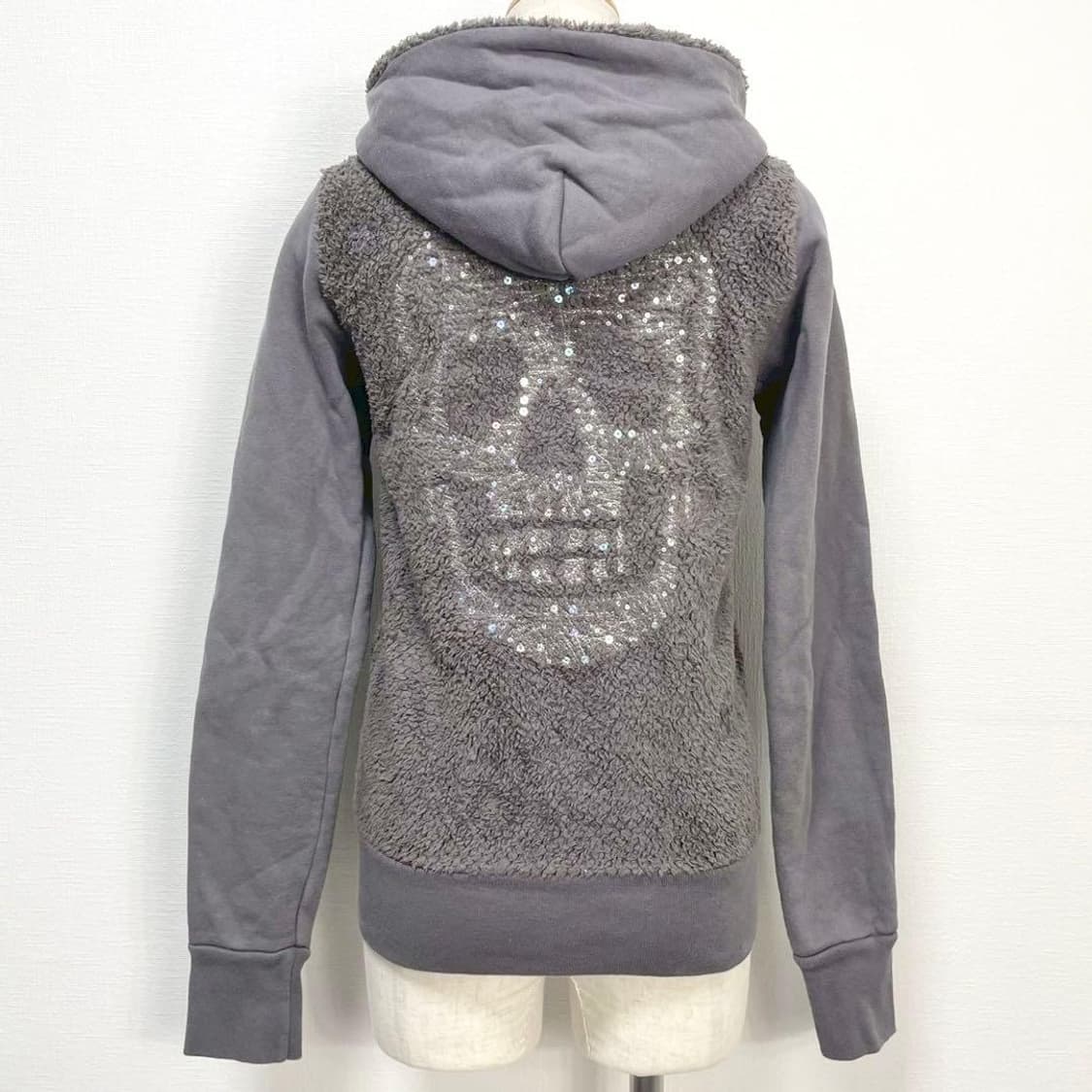 히스테릭 글래머 아카이브 글리터 스컬 플러피 후드 집업 상품이미지6