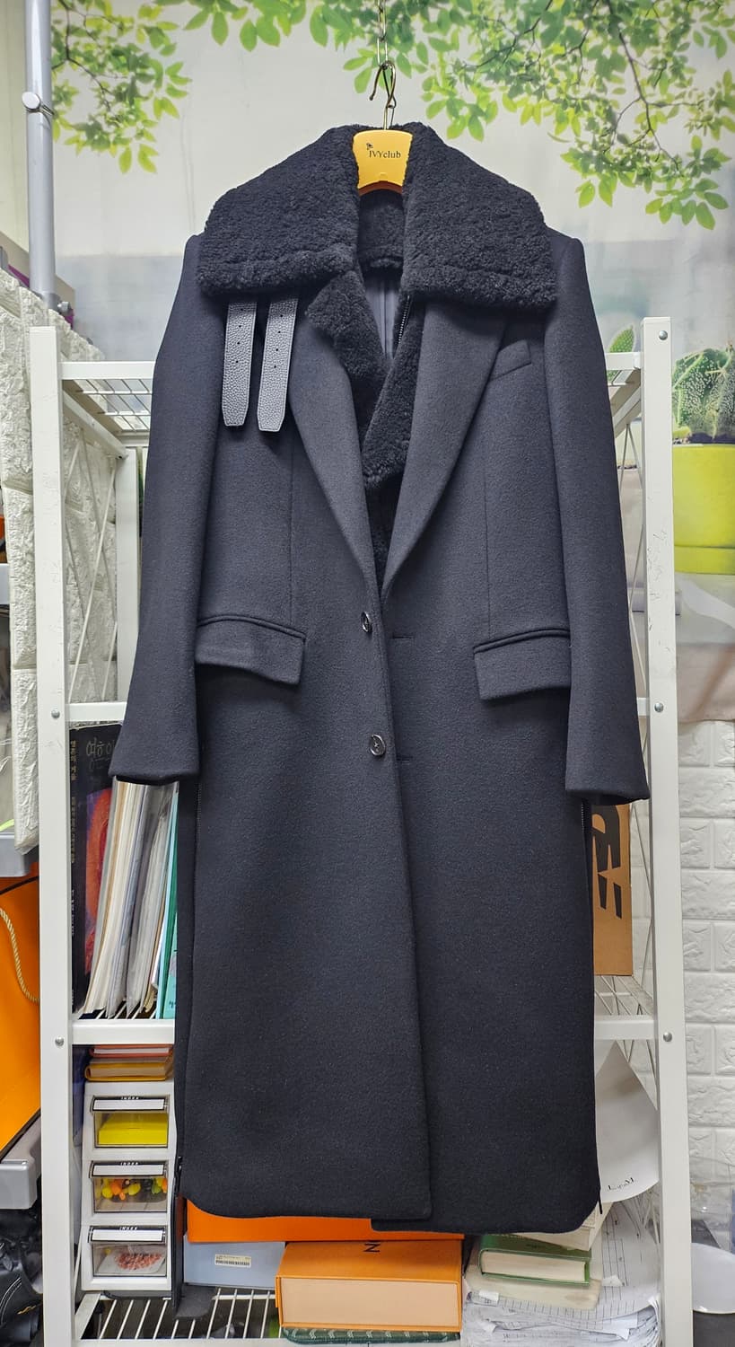 준지 남성코트 90~슬림95 무스탕 울 롱코트 XD43 상품이미지1