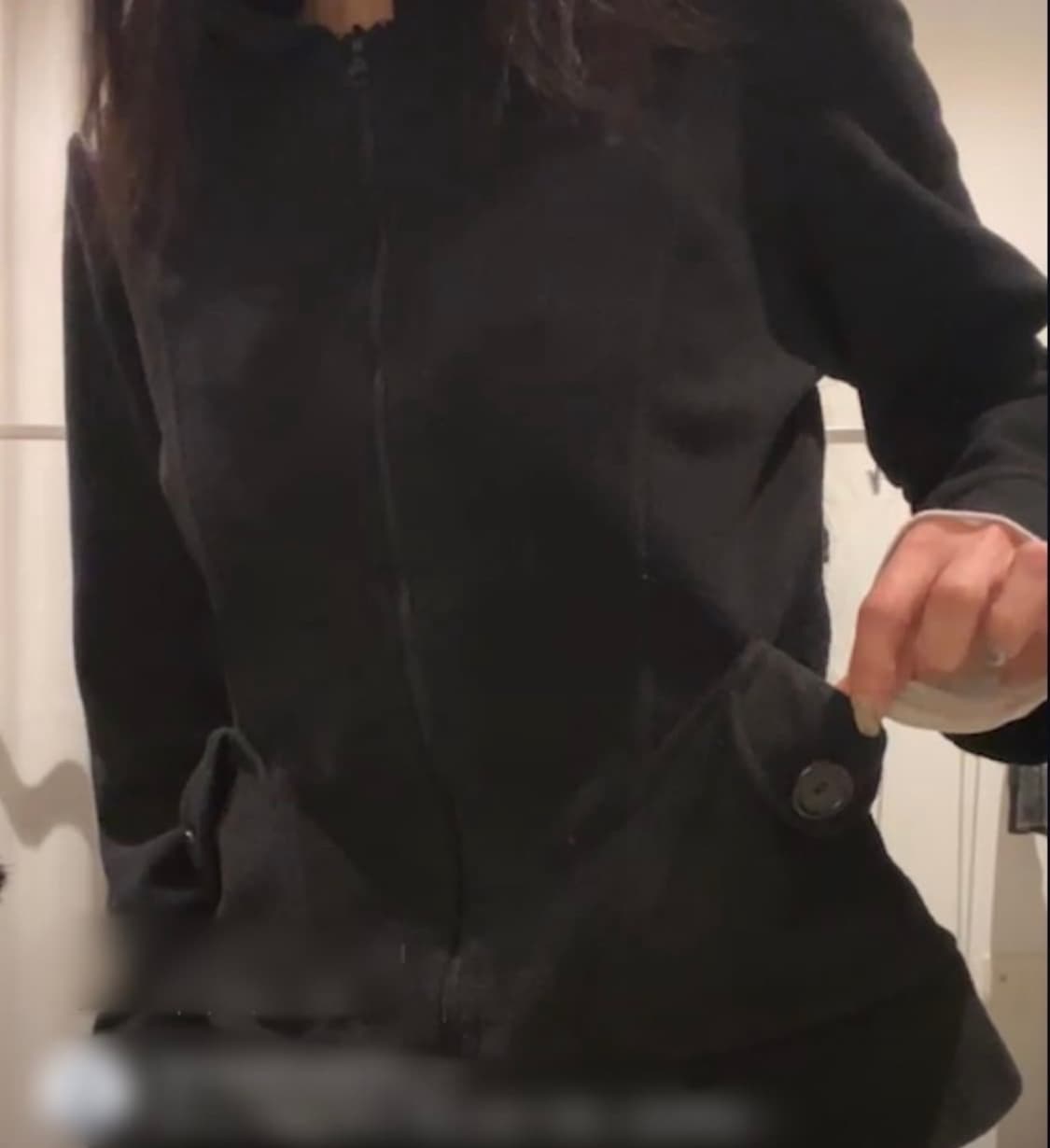 ryohe 료헤 딱붙핏 만두 포켓 블랙 후리스 상품이미지5