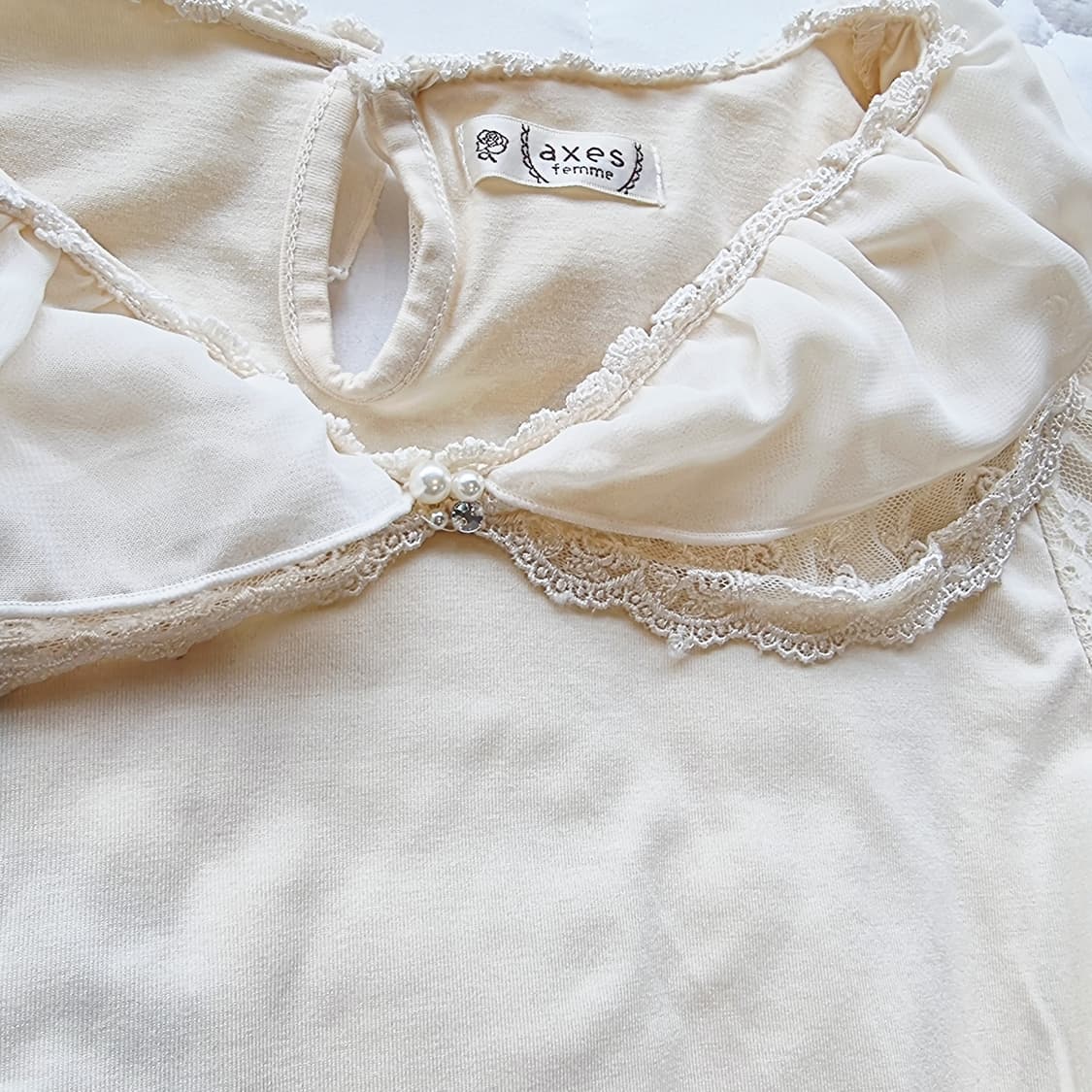 axes femme(악시즈 팜므) 레이스 카라 프릴 블라우스 상품이미지3