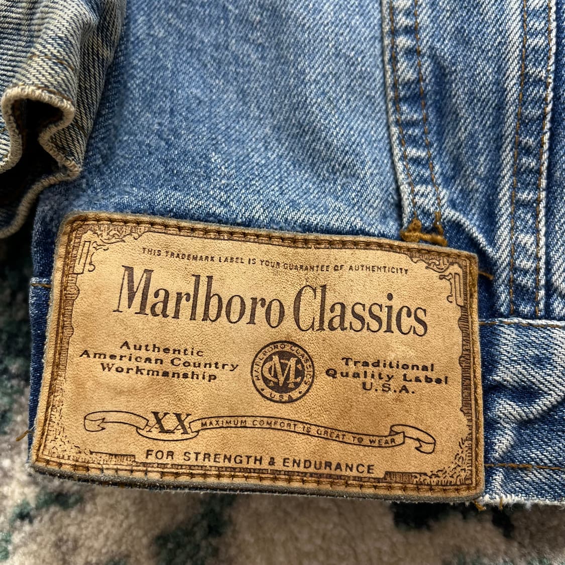 90s Marlboro 말보로 클래식 레더 카라 데님 자켓(S) 상품이미지4
