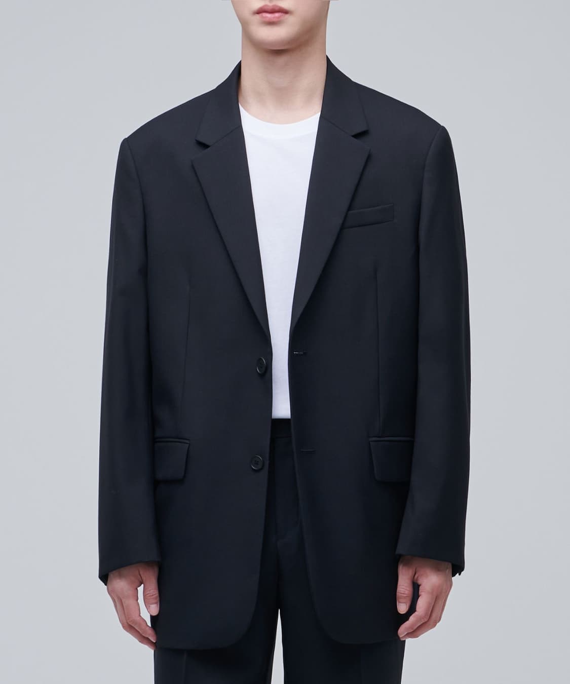 무신사 스탠다드 울 블렌드 오버사이즈 블레이저 자켓 네이비 L 상품이미지1