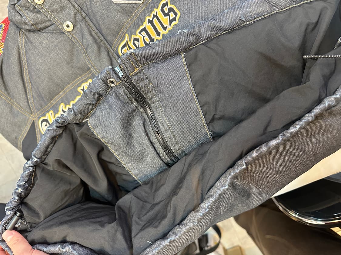 XL)에어워크 진스 데님 오리털 숏 패딩 점퍼 상품이미지6