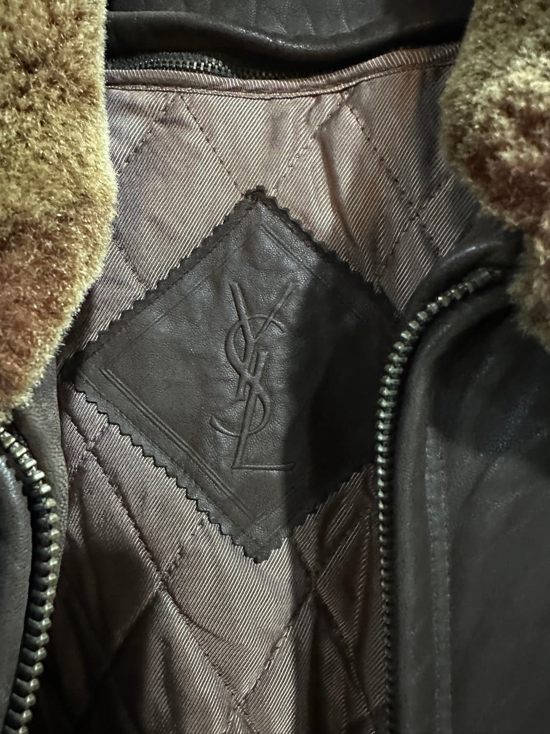 입생로랑 양가죽자켓 브라운110사이즈 상품이미지2