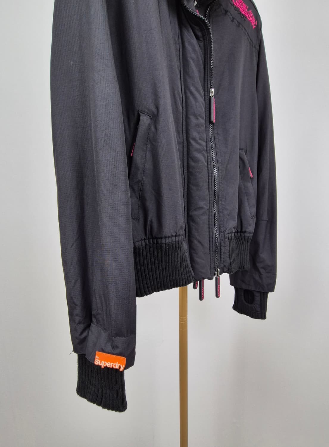 Superdry 블랙 하이넥 집업 재킷 S 상품이미지3