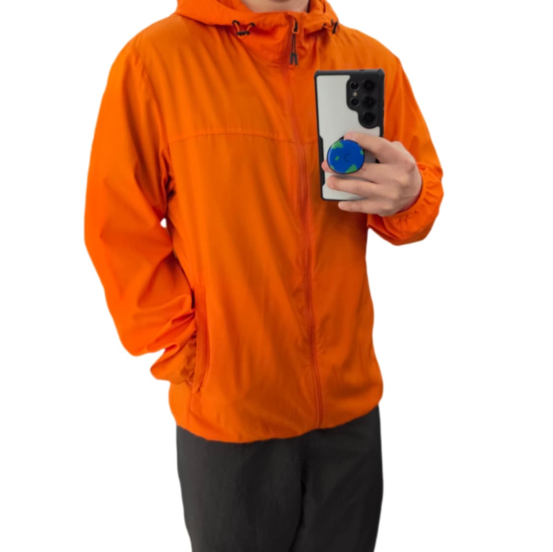 L 100 유니클로 경량 바람막이 오렌지 상품이미지1
