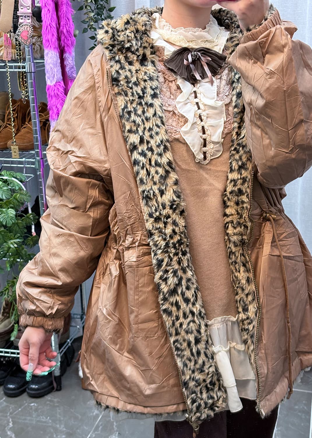 레오파드 후드자켓  상품이미지3