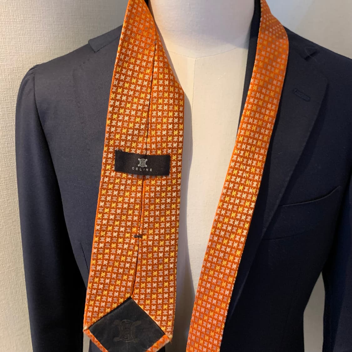 셀린느(CELINE) 모노그램 명품넥타이 B+등급 신형라벨 상품이미지2