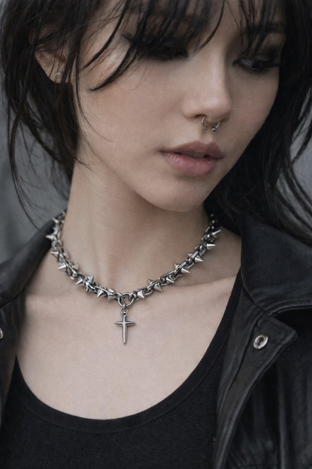 펑크 십자가 초커 상품이미지5