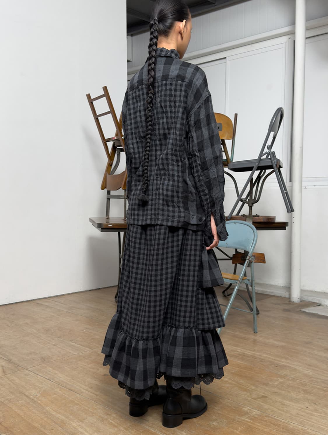 오픈와이와이 (더오픈프로덕트) 롤드 웨이스트 티어드 스커트 S 상품이미지3