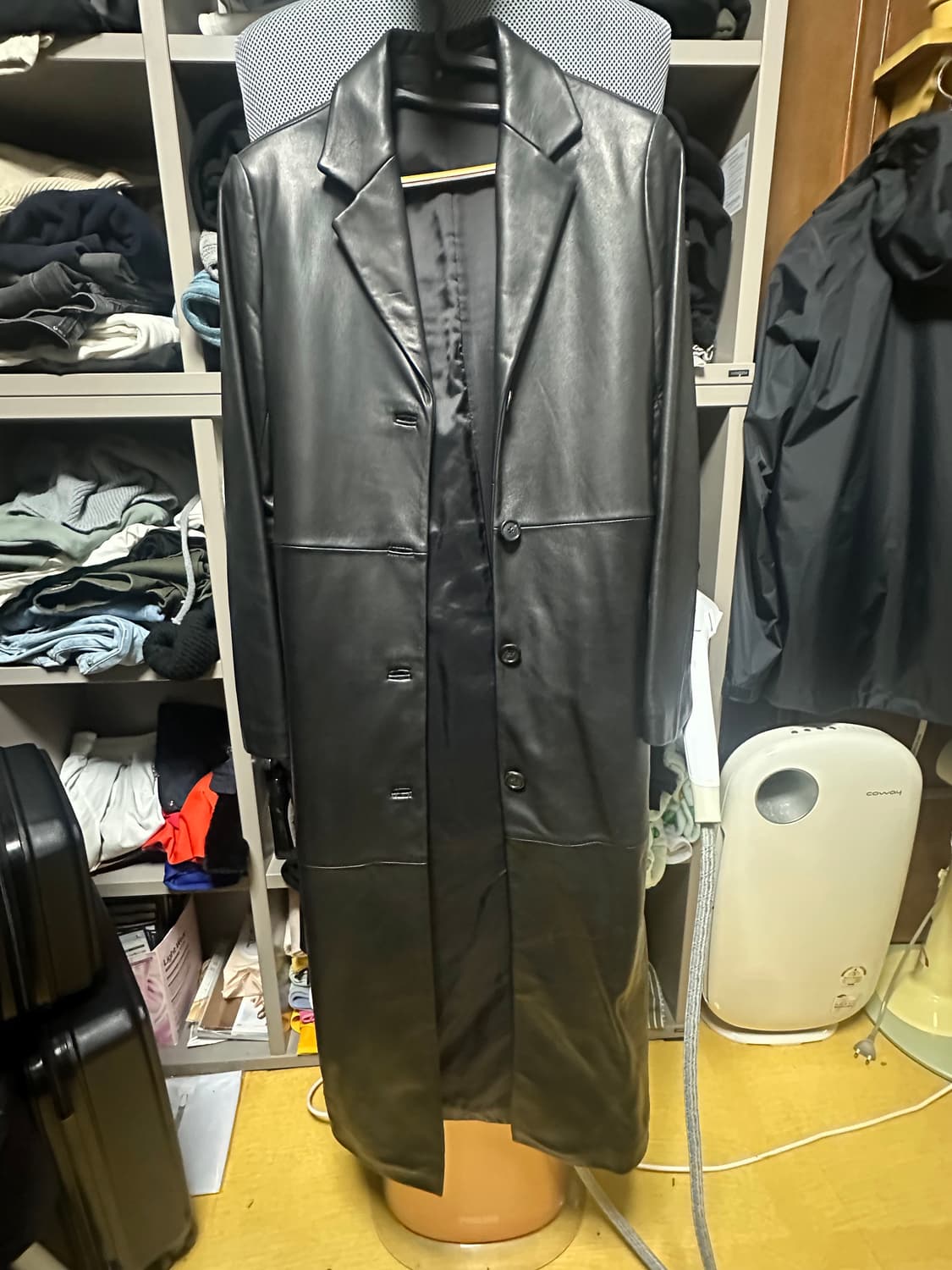 여성 롱 가죽 자켓 상품이미지1