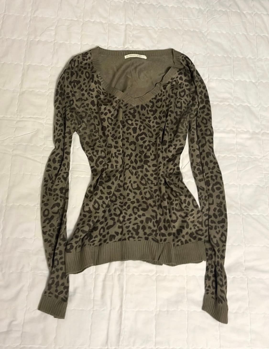레오파드 니트 슬리브 갸루깔 상품이미지1